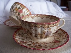 Antik angol fajansz teáscsésze alátéttel: Severn (W.Adderley, Adderley& Co)