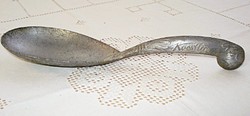 Antik alumínium szatócsbolti szedőkanál az 1900-as évek elejéről