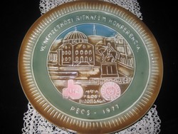 Zsolnay memorial plate vi. International Rare Metal Conference 1977 25 cm rare !!