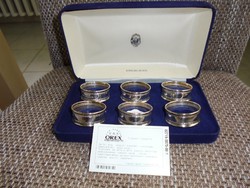 Ezüst szalvéta gyűrűk díszdobozban OREX certifikációval