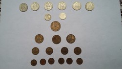 22 szovjet fém pénz: 20, 10, 5 kopek, 3, 2, 1 kopejka