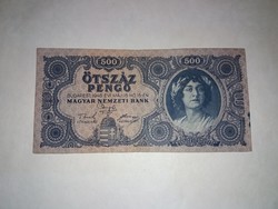 500  Pengő 1945-ös  ,Magyar " N" szép ropogós   bankjegy !