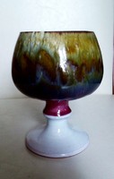 Ceramic stemmed glass, goblet, 11 cm high