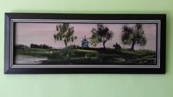 Now as a gift at a great price! 64.5 Cm x 24.5 cm Zoltán Németh oil / wood fiber painting