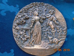  A Sackingeni Trombitás romantikus története nyomán-dombormintás fém falitál 24,5 cm