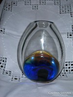 Különleges Skrdlovice Glasswork üveg váza 