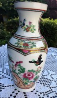 Famille Rose eredeti kézzel festett kínai váza 21 cm magas kb 100 éves!