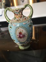 Kézzel festett antik pici porcelán váza