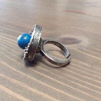 Régi skandináv ezüst gyűrű lápisz lazuli kővel