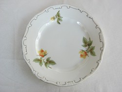 Zsolnay porcelán sárga rózsás süteményes tányér