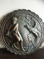 Prométheusz jelenetes bronz fali dísz, relief