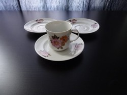 Alföldi porcelán virág mintás porcelán kávés mokkás csésze és aljak