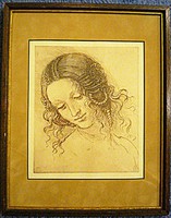 Léda portré, Leonardo da Vinci rajzának reprodukciója