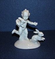  Nyulat kergető fiú Carl Scheidig Grafenthal  porcelán figura