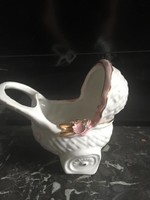 Capodimonte porcelán mini baba kocsi/gyűrű tartó