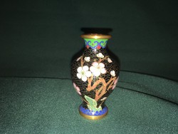 Kínai mintázatú rekesz zománc váza 8 cm