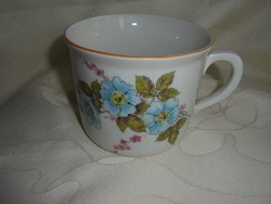 Zsolnay porcelán kék virágos 1/2 literes bögre