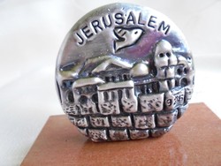Izraeli Ben-Zion  925-ös ezüst dísz: szobor Jerusalem 