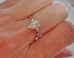 Szép valódi 1,25ct Moissanite gyémánt ezüstgyűrű 3nap!