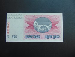 50 dinár 1992 Bosznia - Hercegovina Hajtatlan