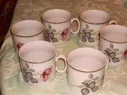 Zsolnay teás csésze 6 darab rózsás