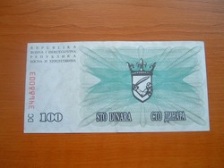 BOSZNIA HERCEGOVINA 100 DINÁR 1992