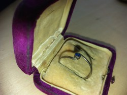 Antik Ezüst Kék Köves Gyűrű 800-as