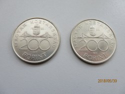 Ezüst 200 forintos, 2 darab együtt, 1993 és 1994-es