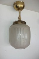 Art Deco mennyezeti lámpa, függeszték eladó olcsón, csíkos lámpabúrával