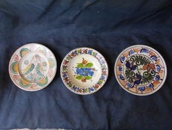 19 századi népi ónmázas tányérok.Falitányérok.3db.Gyűjtőknek.