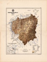 Háromszék megye térkép 1887, vármegye, régi, atlasz, eredeti, Kogutowicz Manó, Gönczy Pál, eredeti
