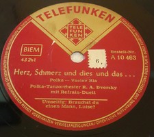 Telefunken 10 "78rpm cellphone disc German made no: 43260, 43261