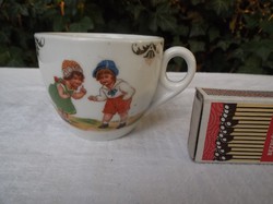 Porcelán - Régi Német aranyozott gyerek csésze 1,5 dl - hibátlan 