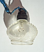 Régi német vaskeresztes galambos bakelit kupakos parfümös üveg