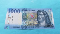 Hajtatlan  !!!!  Unc !!!! 1000 Forint MINTA 2017 