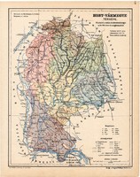 Hont vármegye térkép 1904, megye, Nagy - Magyarország, eredeti, Kogutowicz Manó, atlasz