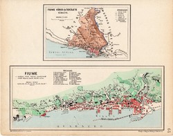 Fiume és Fiume város és területe térkép 1904, megye, Nagy - Magyarország, eredeti, Kogutowicz Manó