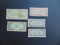 5 darab Japán katonai pénz 1940 LOT !!!   02