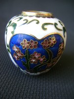 Eredeti japán tűzzománc ibolya váza hibátlan darab