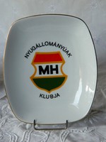 Hollóházi porcelán MH Nyugállományúak klubja emlék tányér, gyűjtői