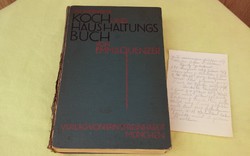 German gothic cookbook with handwritten recipe 1930.