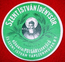 ​Szent István Idénysör, sörös címke