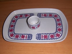 Retro Alföldi porcelán tálca egy pálinkás pohárral 16*24 cm (5/d)