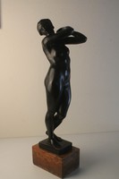 R.-Füzéry A.: Art deco akt bronz szobor