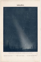 Állatövi, zodiákus fény, nyomat 1901, német nyelvű, eredeti, csillag, ég, lexikon melléklet