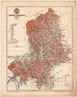 Nógrád vármegye térkép 1899, Magyarország atlasz (a), Gönczy Pál, 24 x 30 cm