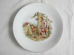 Piroska és a farkas mese tányér Kahla porcelán gyerek tányér