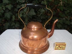Fém -  Teáskanna - Régi, portugál vörösréz teáskanna, 1.5 literes - hibátlan