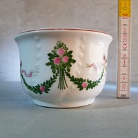 "Oblatt J. H.M. Vásárhely" virággirlandos porcelán komacsésze (369)