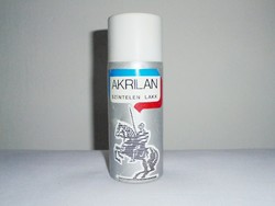 Retro AKRILAN színtelen lakk spray flakon - aeroszol szórófesték - BUDALAKK gyártó - 1980-as évekből